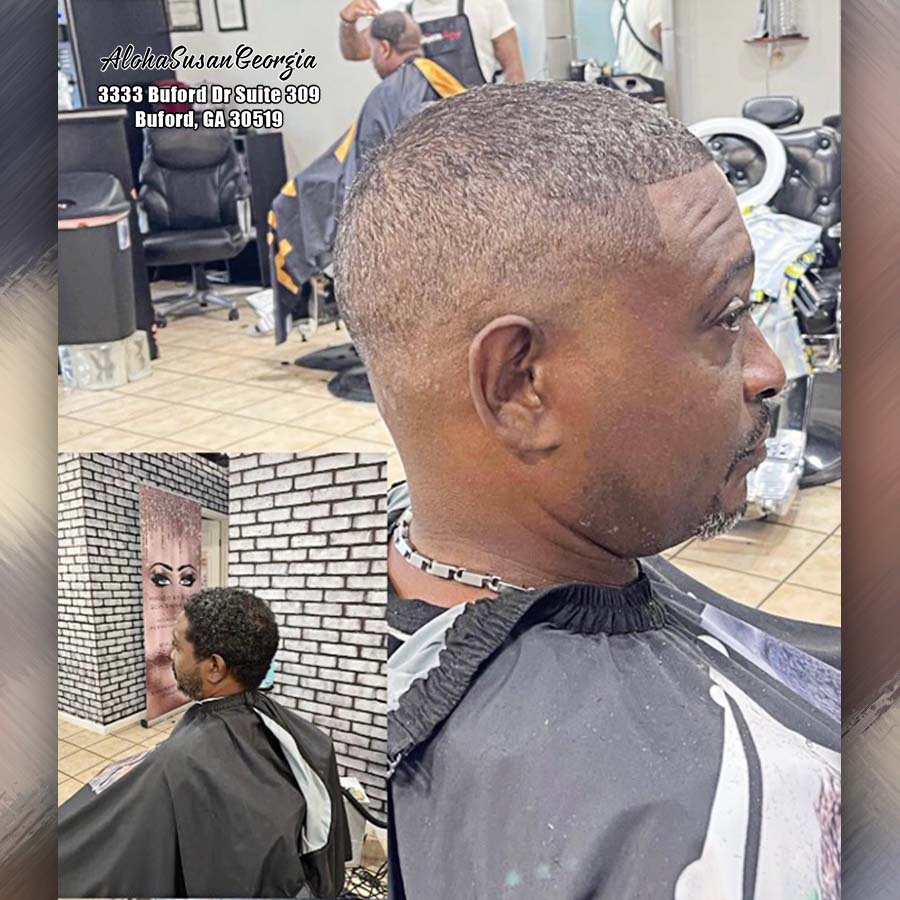 Hair cut, hairstyle, barbershop Buford GA 30519 - Aloha Susan Georgia